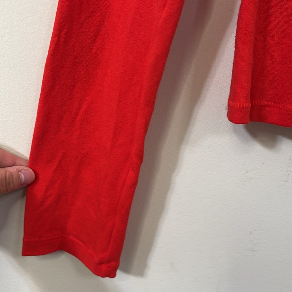 SKIMS Cotton Stretch Jersey Long Sleeve Red Shirt Size XL - Picture 5 of 8